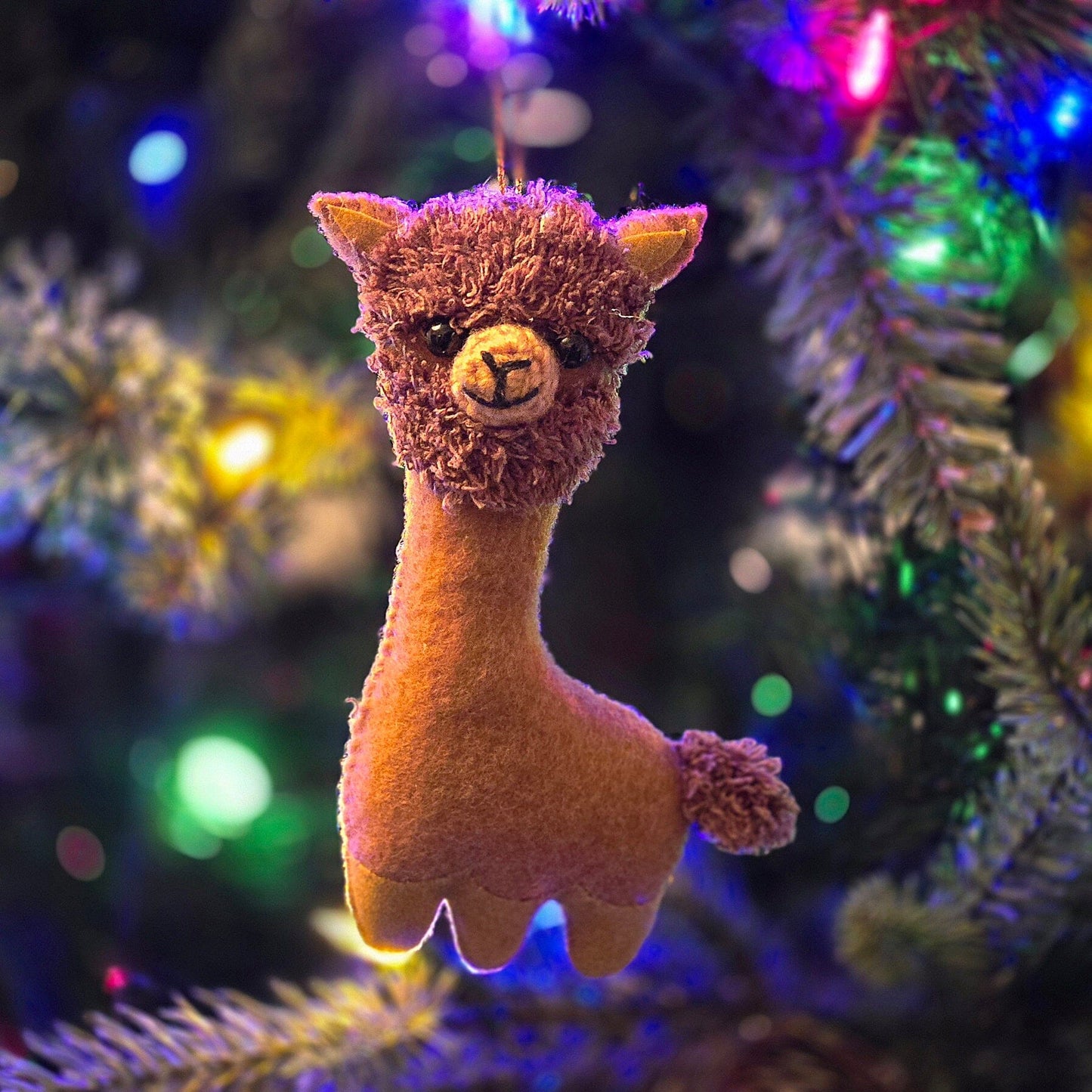 Alpaca Puff Plush Ornament