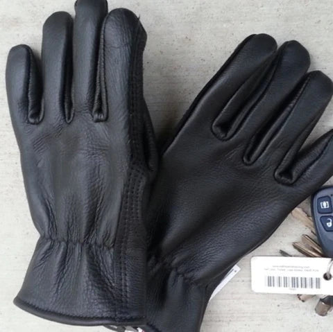 Alpaca Knit Lined Cowhide Leather Gloves