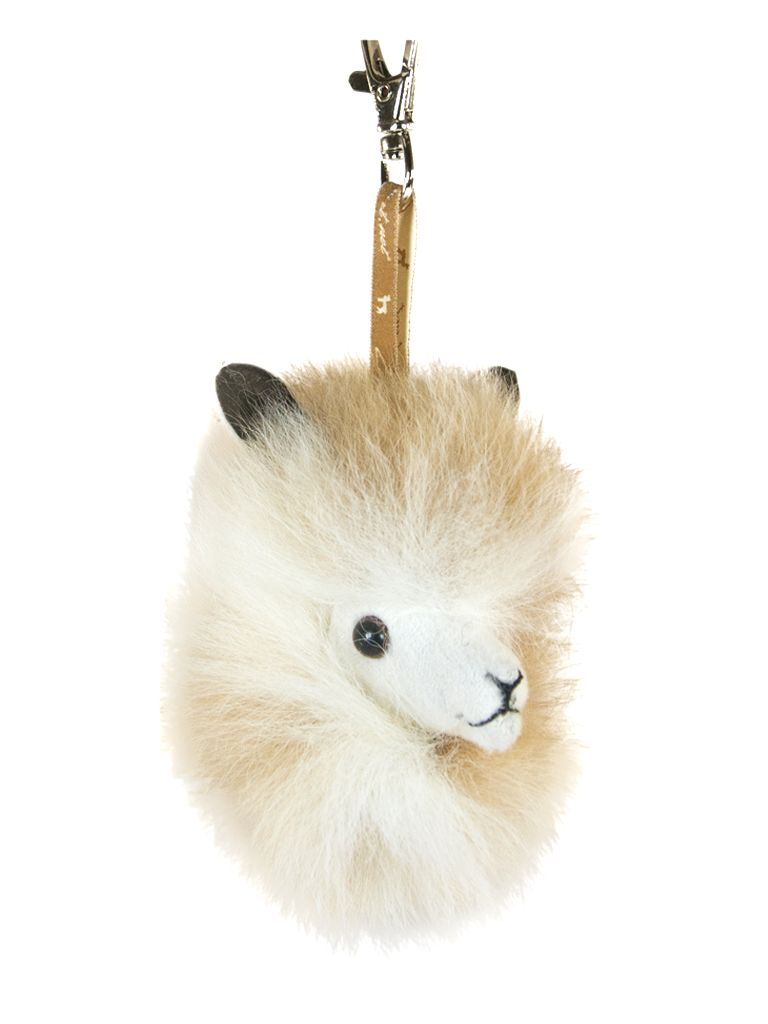 Plush Pompom Charm: Alpaca Face