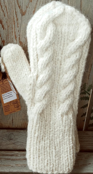 Fancy Trenza Knit Alpaca Mitten