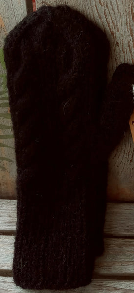 Fancy Trenza Knit Alpaca Mitten