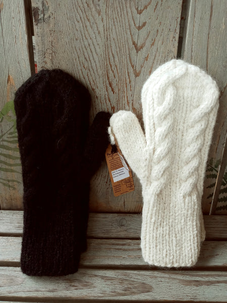 Fancy Trenza Knit Alpaca Mitten