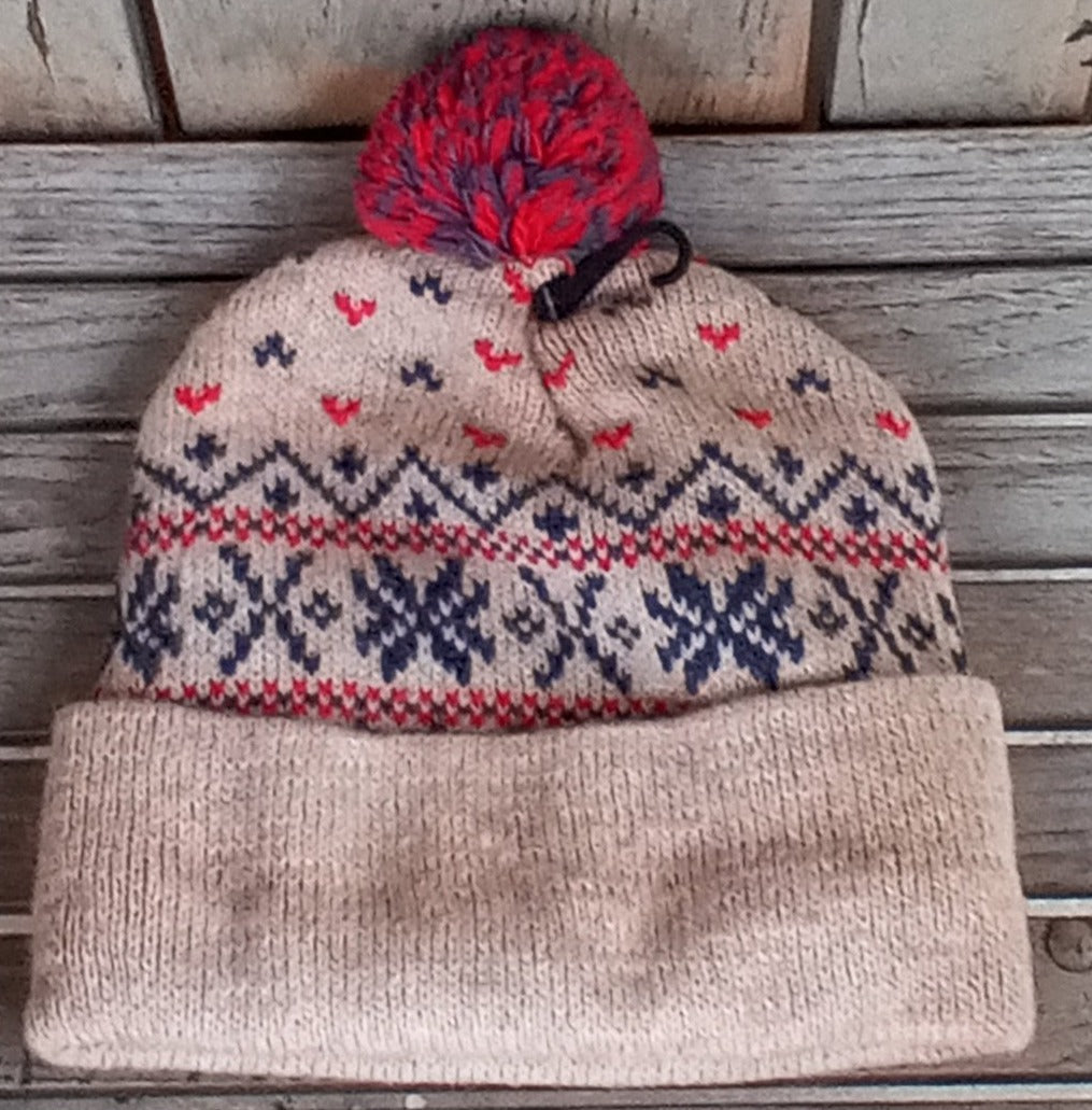 Snowflake Pom-Pom Hat