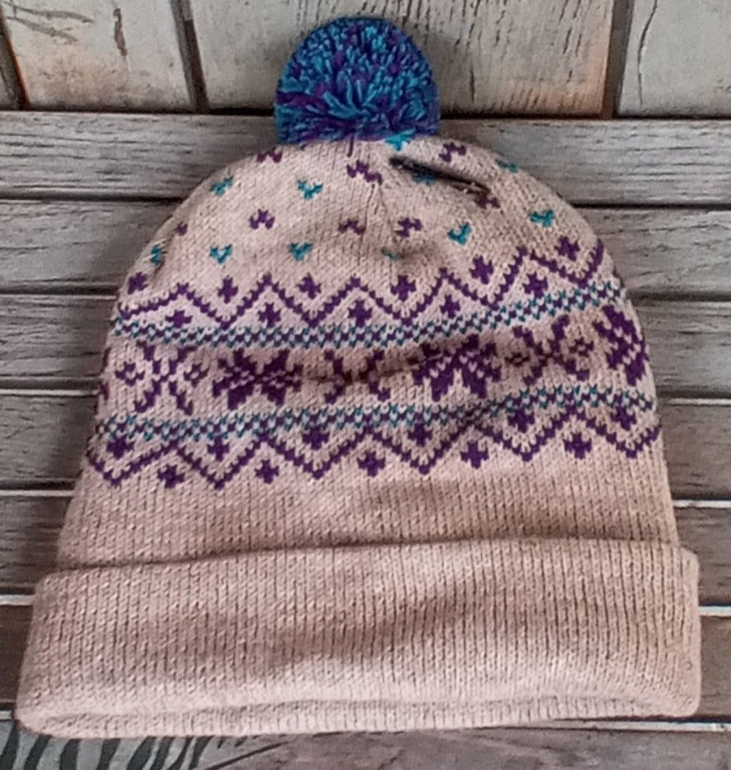 Snowflake Pom-Pom Hat