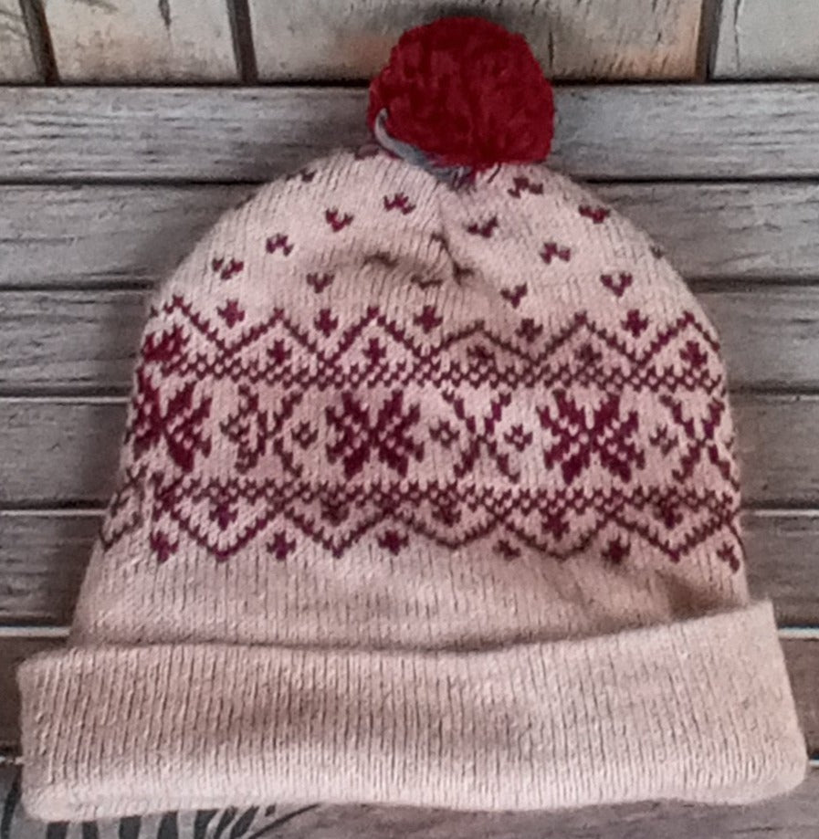 Snowflake Pom-Pom Hat
