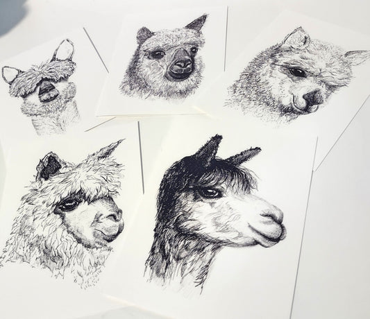 Hand Inked Cards (Set of 5 or Singles)