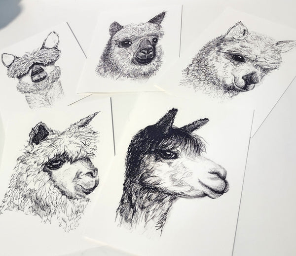 Hand Inked Cards (Set of 5 or Singles)