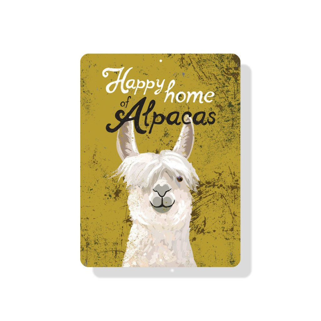 "Happy Home of Alpacas" Sign