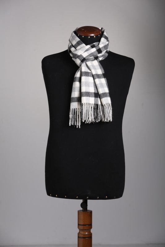Checkered Baby Alpaca Scarf