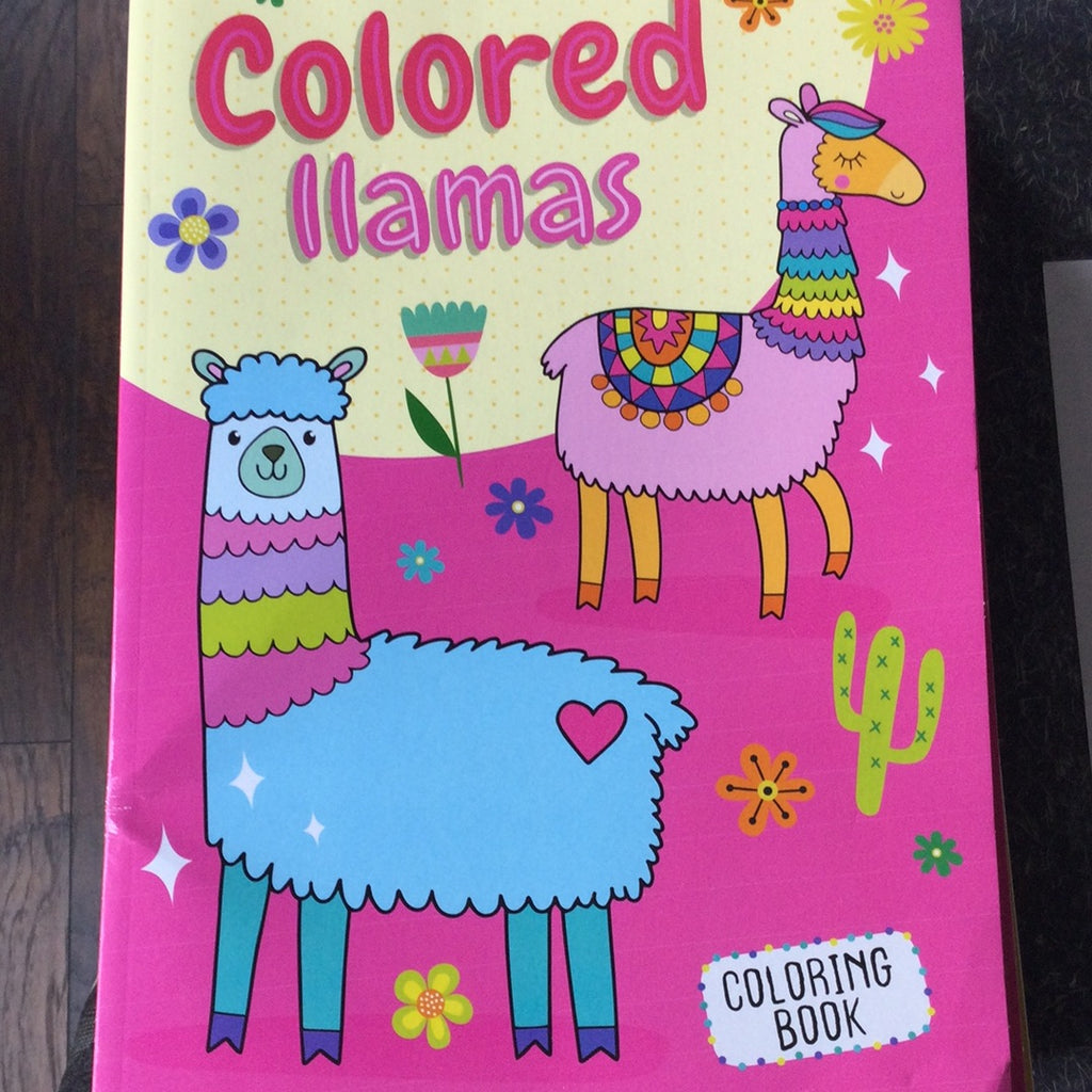 Colored Llamas coloring book