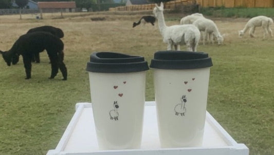 Alpaca Love Ceramic Pint Mug w/ Lid